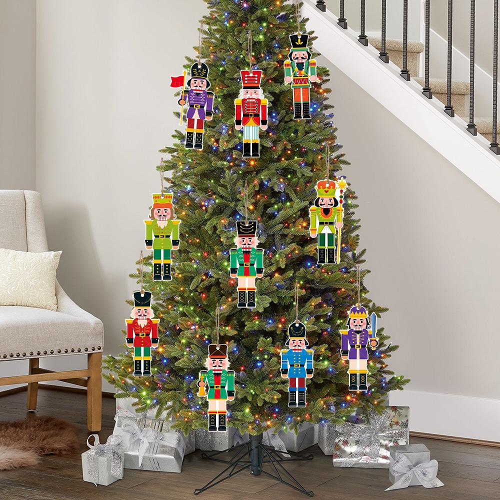 12Pcs/set Christmas Tree Pendant Decoration Nutcracker Soldier Ornaments DIY Banner New Year  Party Navidad Natal Xmas Gift