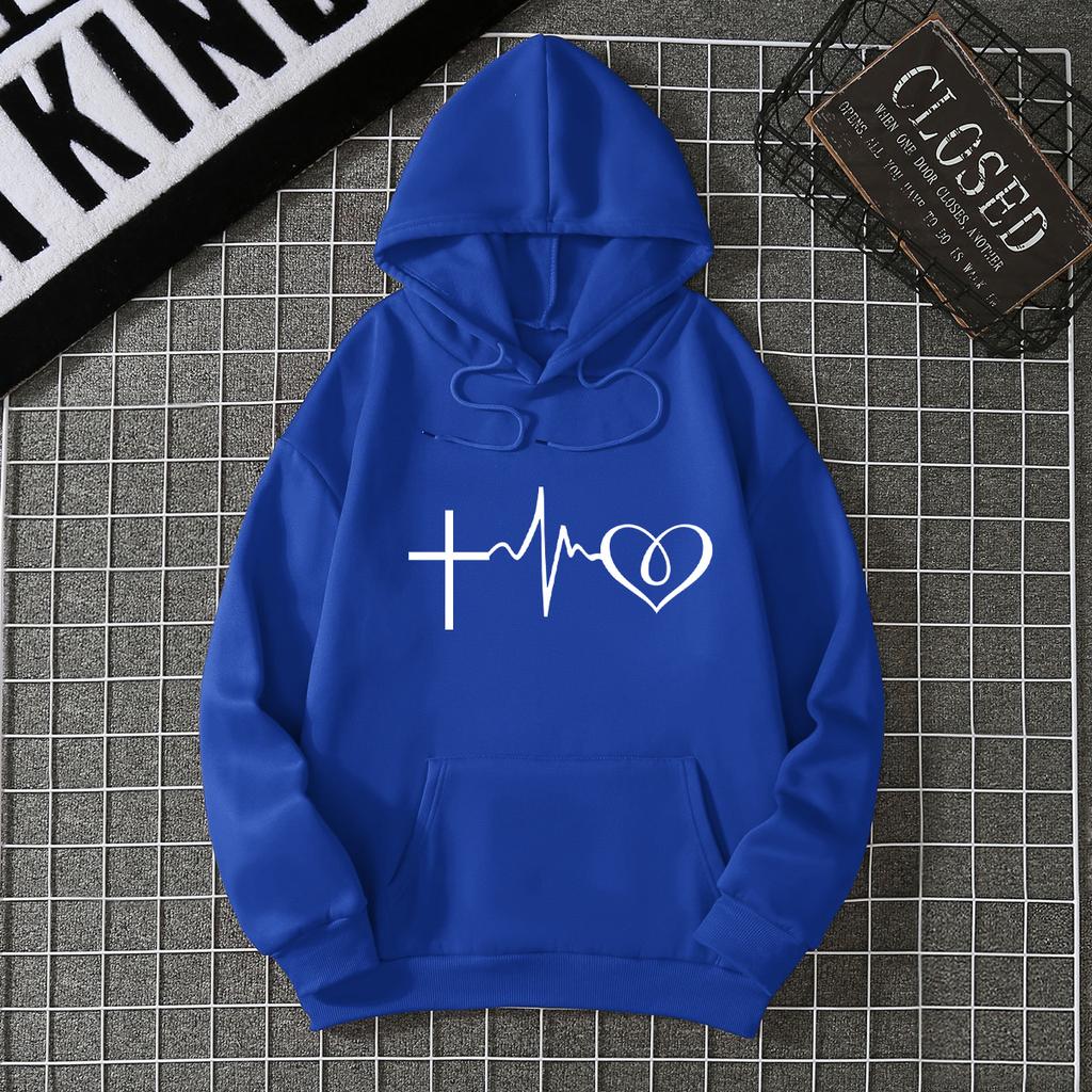 Winter Women's Hoodie High Street Unisex Style Double Pockets Sweatshirts Outerwear Women's Clothing