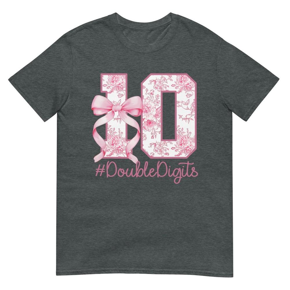 10th Birthday Girl Pink Coquette Bow 10 Year Old Aesthetic Tshirt