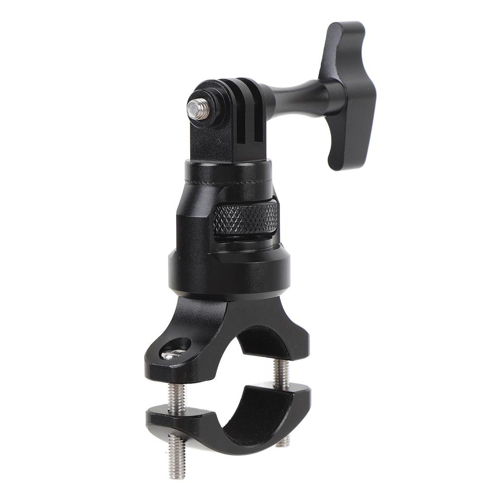 Handlebar Camera Mount Clamp Black Aluminum Alloy 360 Degree Rotating Motorcycle Handlebar Mount Cli