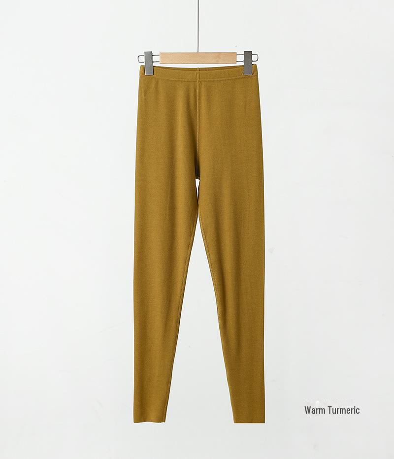 Women's Slim High-Waist German Velvet Warm Pants - Double-Sanded, Body-Heating, 320G for Autumn and Winter