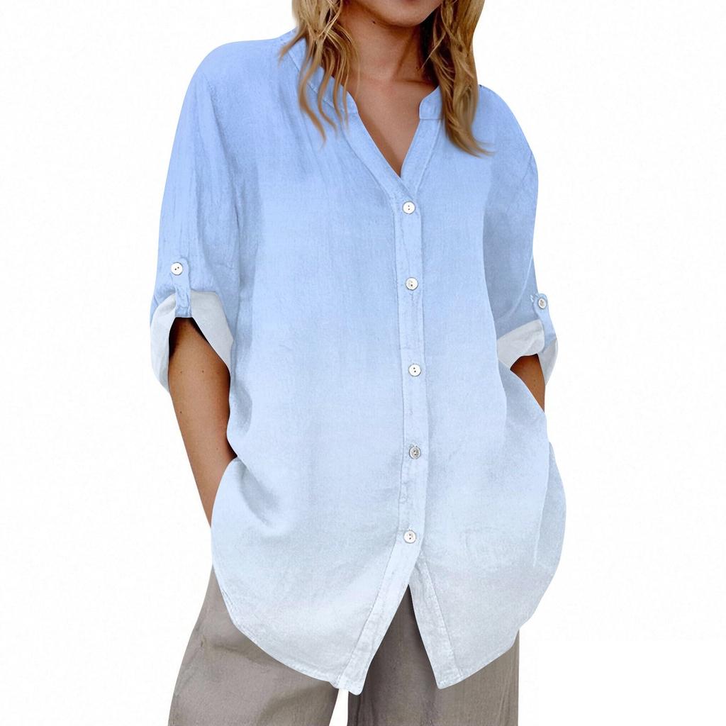 Women's V-neck 3/4 Sleeve Printed Cardigan
