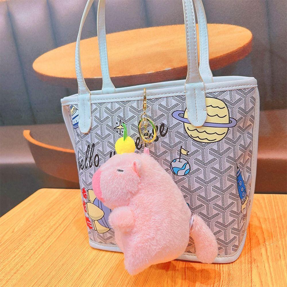 Plush Wagging Tail Capybara Doll Cute Fluffty Animal Doll Creative Cartoon Capybara Doll  Kids Toy