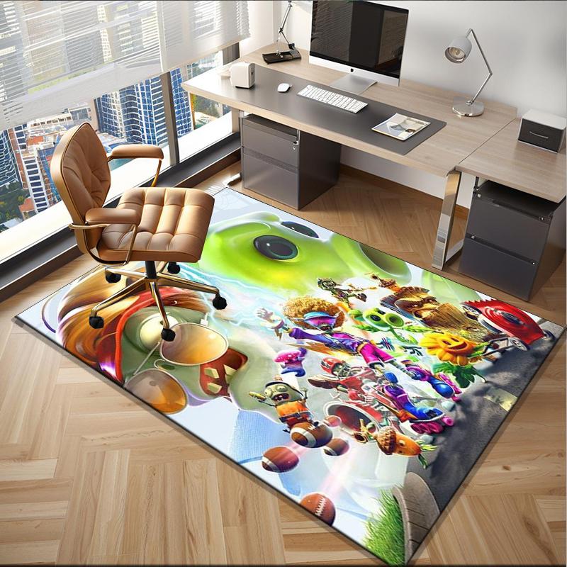 Vibrant Battle Zombies Office Rug Chair Mat, Game Carpet, Suitable for Front Door, Bedroom, Living Room, Desk, Holiday Gift