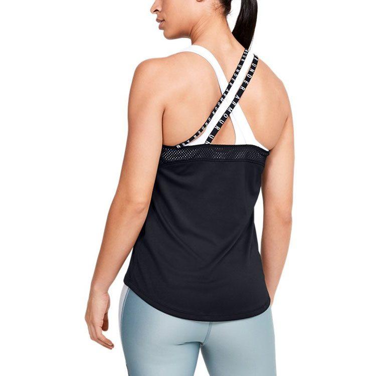Under Armour Sleeveless Sports Shirts Women's Black Halter Neck 1355609-001