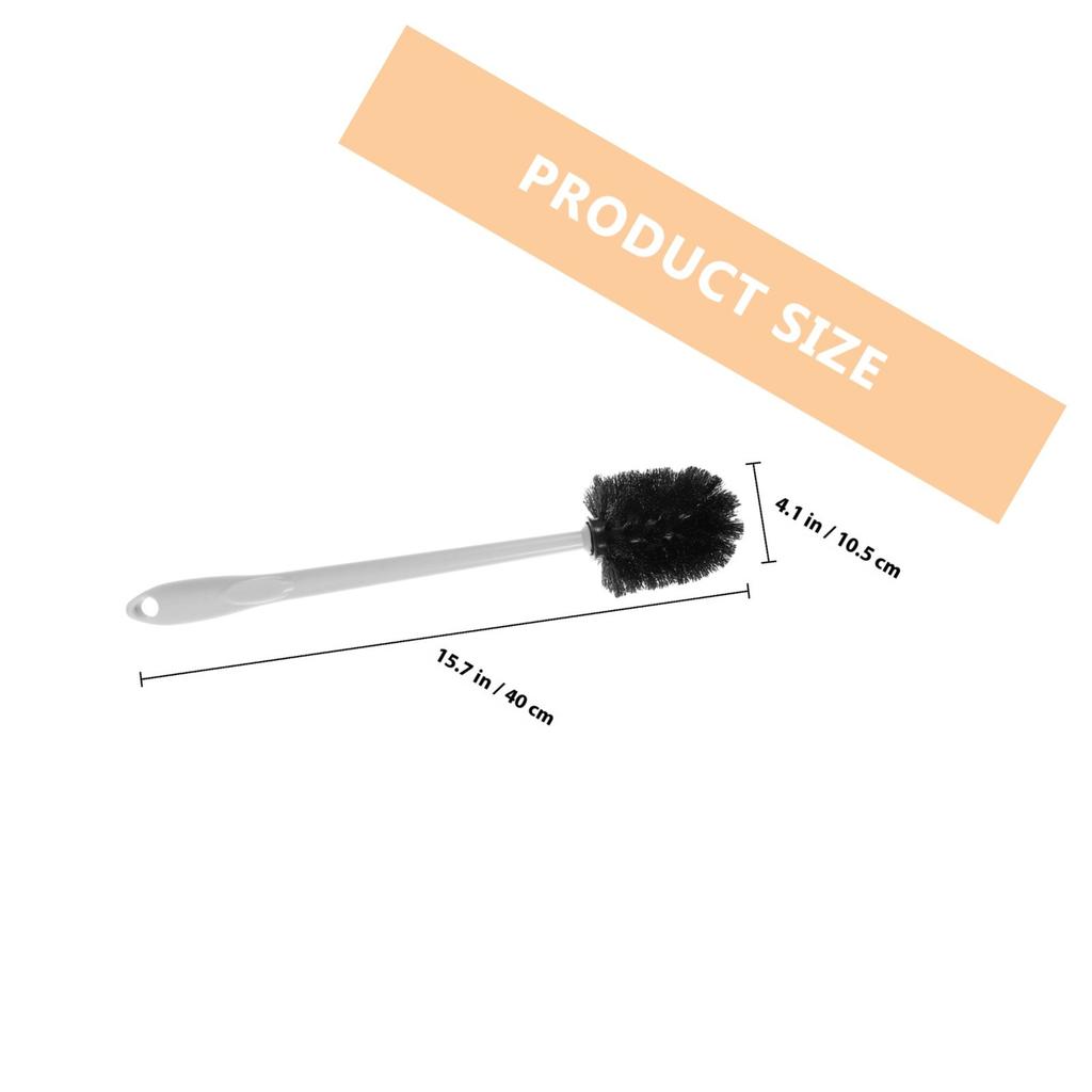 Long Handle Toilet Brush White Plastic with Base Home Bathroom Cleaning Tool Wc Supplies Convenient Cleaning Helper