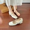 Spring and summer new one-word buckle strap single shoes women's square head light mouth thick heel Mary Jane shoes children