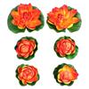 6Pcs Simulation Lotus Lilies Artificial Floating Pond Decor with Anchoring Rings for Swimming Pools Gardens Natural Joyful