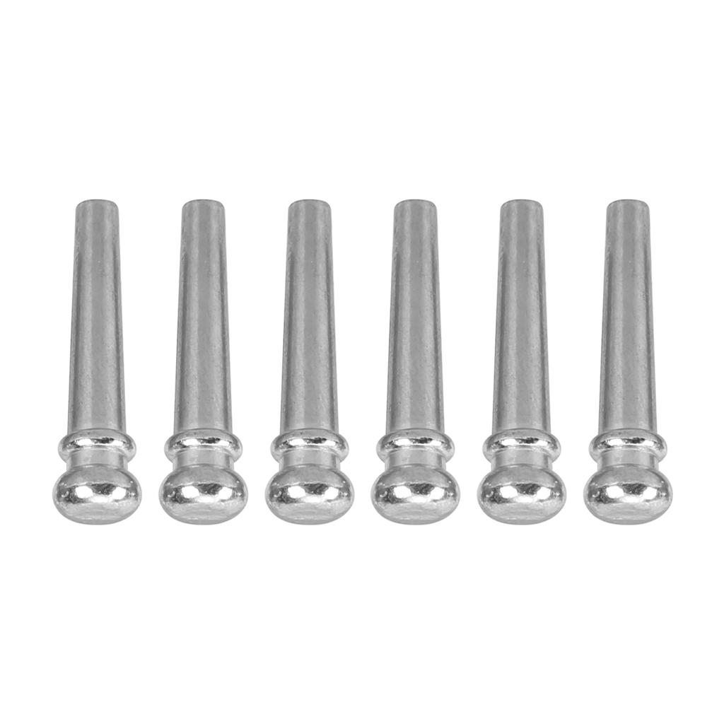 6Pcs Acoustic Guitar String Nail Bridge Pins Pegs Fixed Cones Parts Replacement GL28Silver