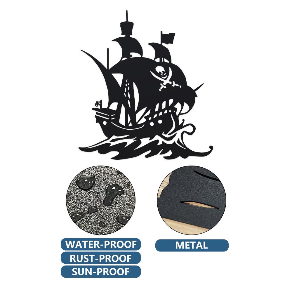 pirate ship wall art style sets sail - Metal Bold nautical decorations bring a lasting and fashionable adventure to any room.