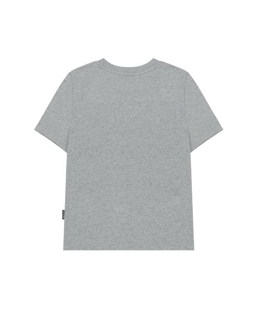 ODDSTUDIO Face Grunge Graphic Regular Fit T-Shirt - Melange Gray