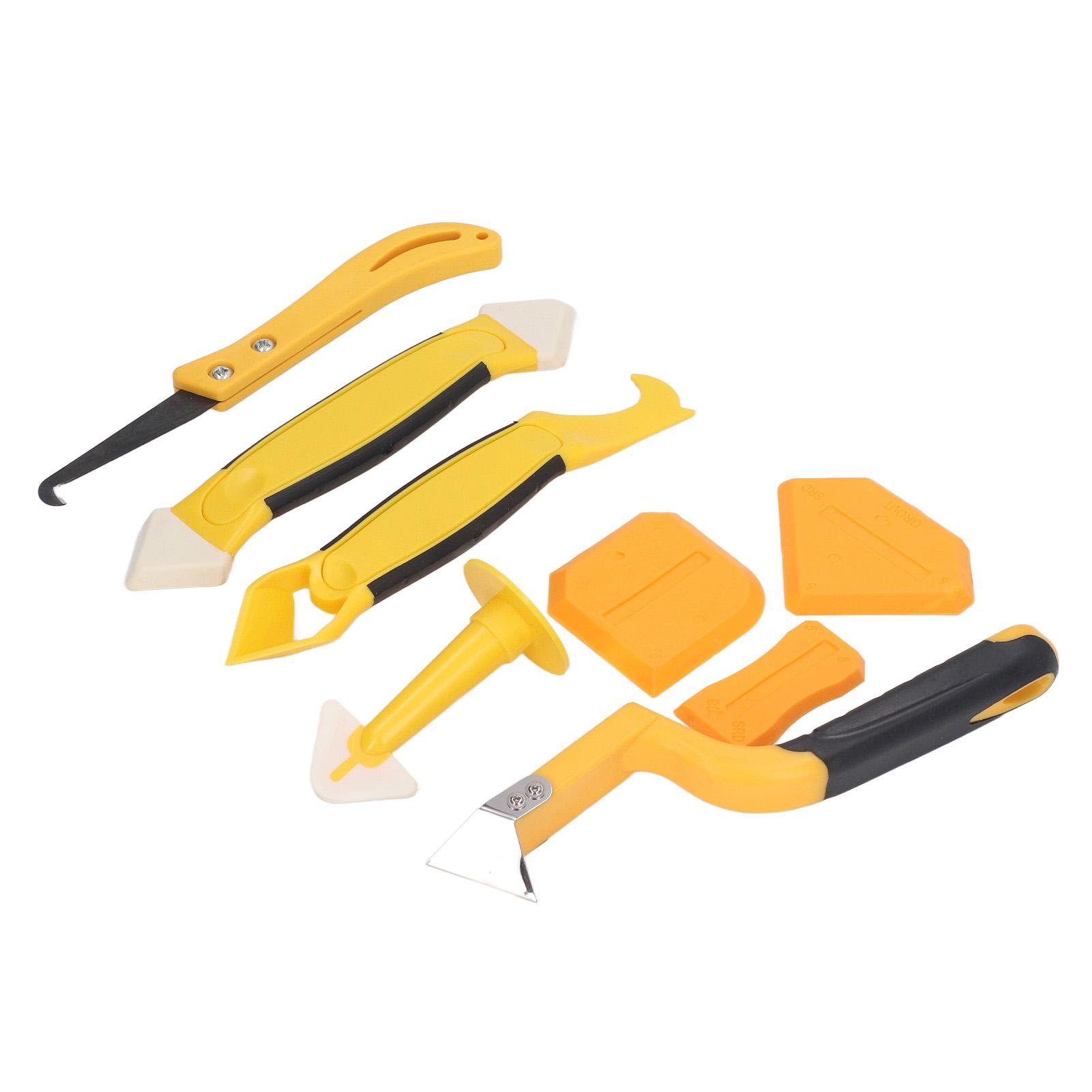 

Caulking Tool Kit 8 Piece Silicone Joint Tools Caulk Remover Smoother Scraper Nozzle for Bathroom