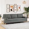 VidaXL 3-seater Sofa with Dark Grey Pillows 210 Cm Fabric, Sofa, Living Room Sofa, 3-seater Fabric Sofa, Sofa 3278202