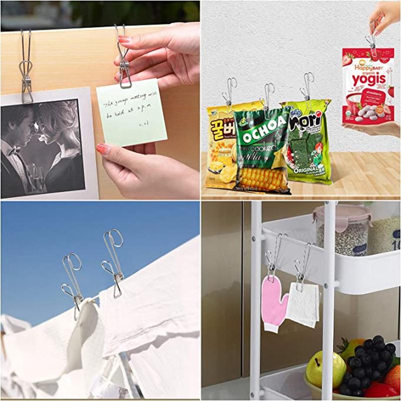 Stainless Steel Hook Clip Household Underwear Socks Drying Clips Clothes Quilt Windproof Clip Hanger