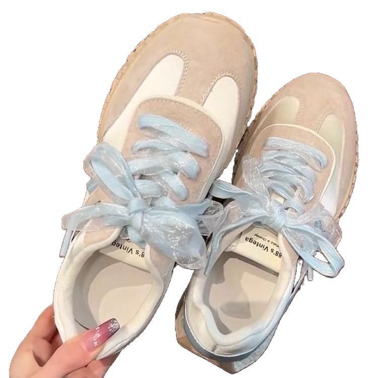 Inner height increase German training shoes women's 2025 spring platform small ballet style retro leather casual sports Forrest Gump shoes