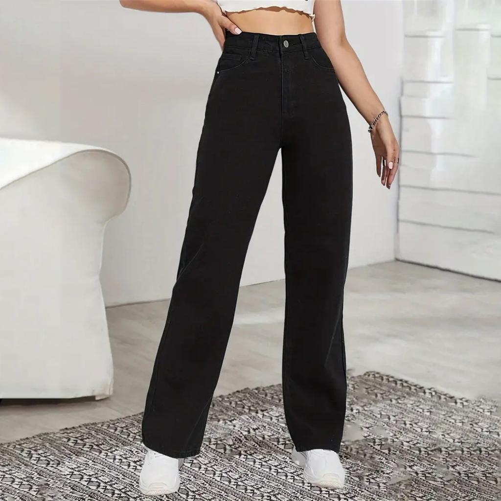 Women's Denim Classic Versatile High Waist Fashionable Trousers