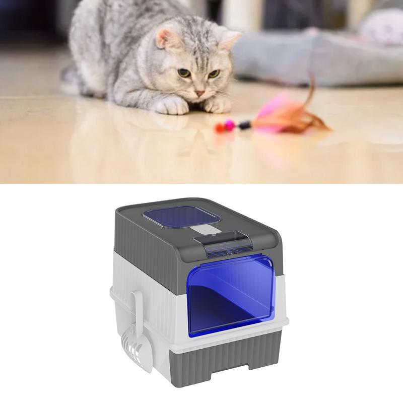 Cat Litter Box Fully Enclosed Drawer Type Prevent Leakage Large Space Cat Toilet with Odor Removal