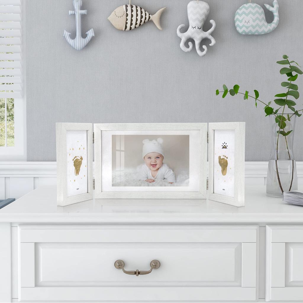 Afuly Fotoram Postkort 2L Storlek Fotoram Snygg Vägghängning Enkel Vit Vikbar Design Fotoram Bröllopspresent Födelsedag Jubileumspresent