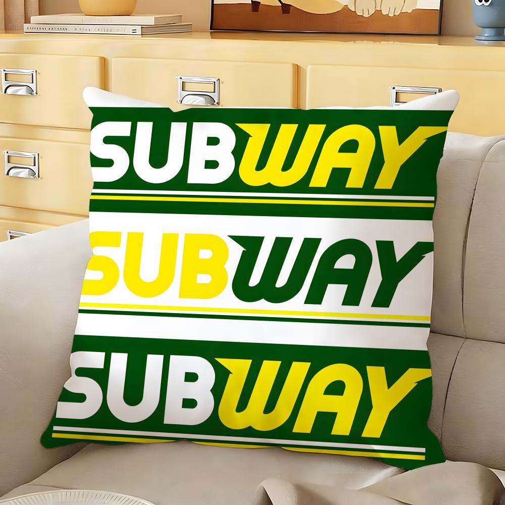 SSubway Cushion Cover Soft Durable Reversible Pillow Cover Home Car MultiScene Daily Comfort Pillowcase