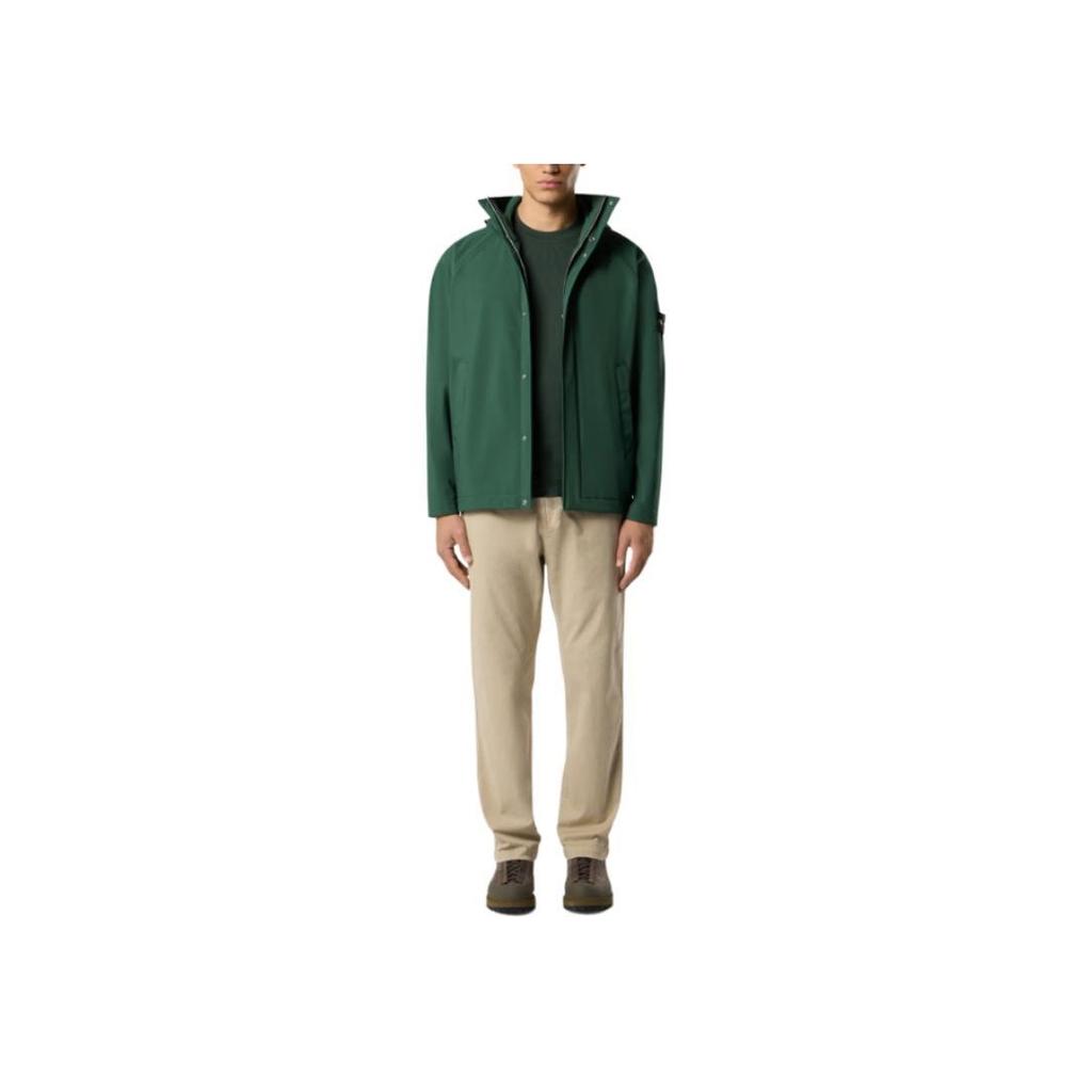 Stone Island Logo Hooded Long Sleeve Zip Parka Men outerwear K2S15Q100010S0B22V005E
