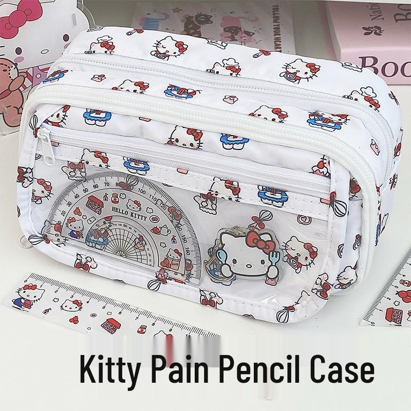 Cute Japanese-Style Bear Pencil Case - Large Capacity, Cartoon Anime Design