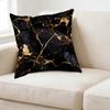 Square Throw Pillow Black Gold Marble Pattern Decorative Cushion For Living Room Bedroom Window Seat
