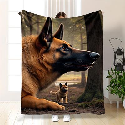 German Shepherd Blanket - Dog Print Soft All-Season Throw