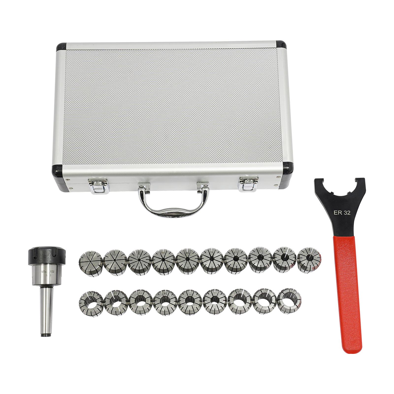 

Набор из 19 шт. прецизионных пружинных цанг ER32 для фрезерного станка с ЧПУ, гравировального станка, токарного патрона, инструмент 2-20 мм для фрезерования, растачивания, сверления