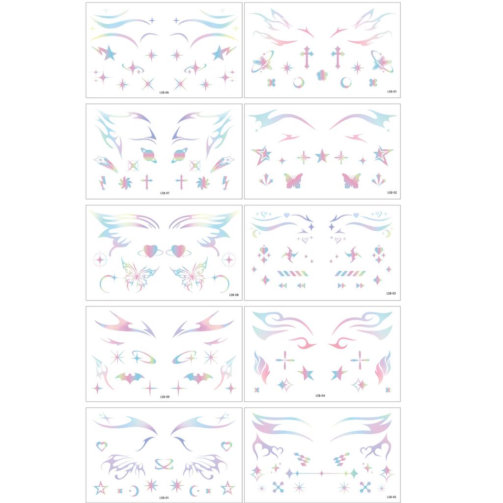 Colorful Gradient Eye Corner Sticker Eye Makeup Sticker Butterfly Star Makeup Sticker