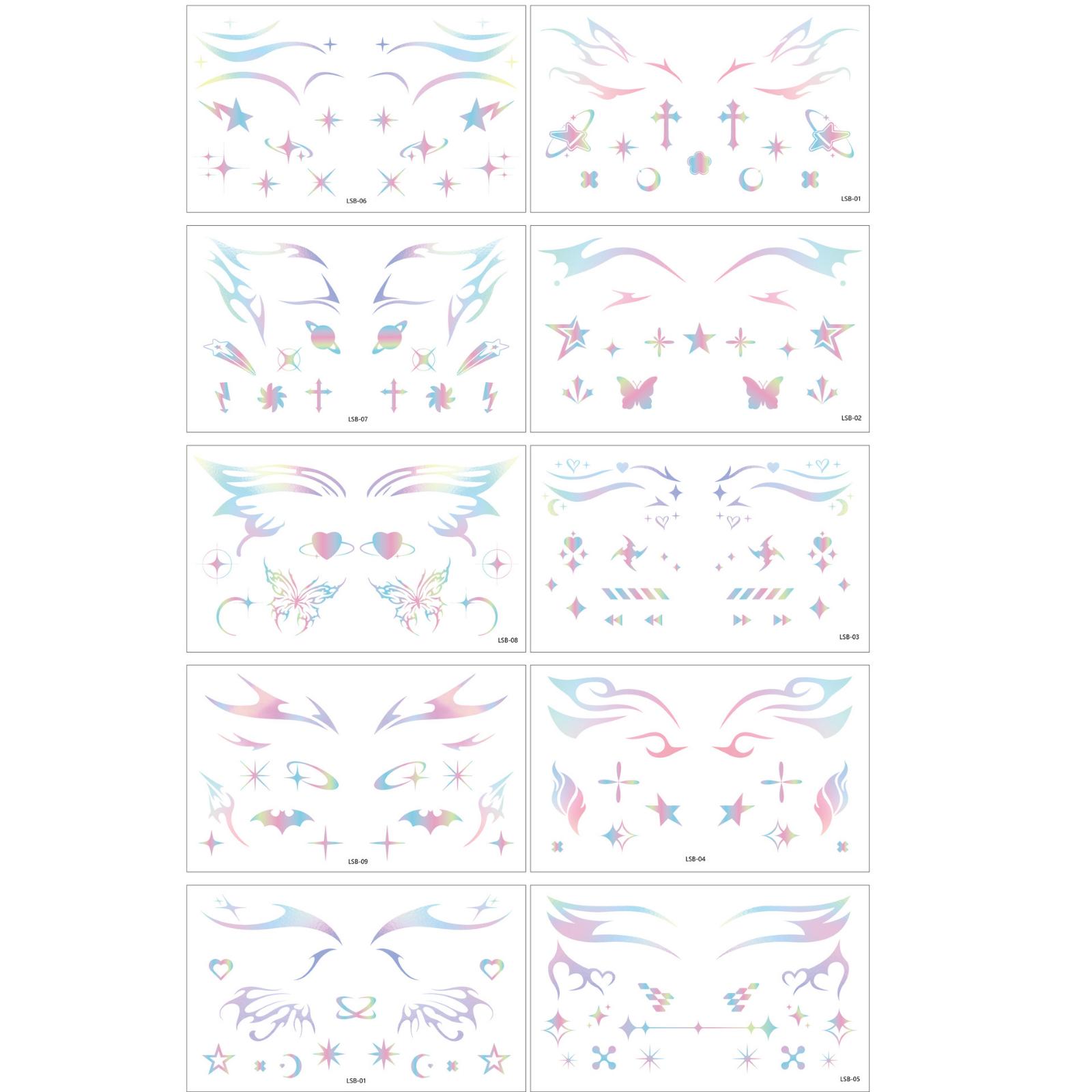 

Цветной градиентный стикер для уголка глаза, стикер для макияжа глаз, стикер для макияжа в виде бабочки и звезды One Size
