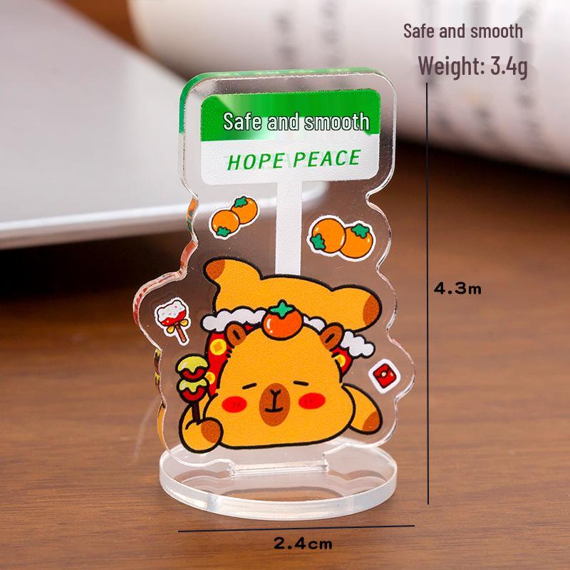 Double-Sided Capybara Cartoon Card: Inspirational Desktop Ornament for Kids, DIY Acrylic Gift