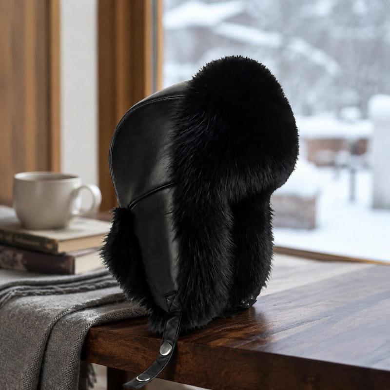 Ear Flap Winter Hat for Women, Men, with Wind Prevent Design, Plush Faux Furs Trim and Coverage Thicken Liner Hat for Daily and Cold Weather