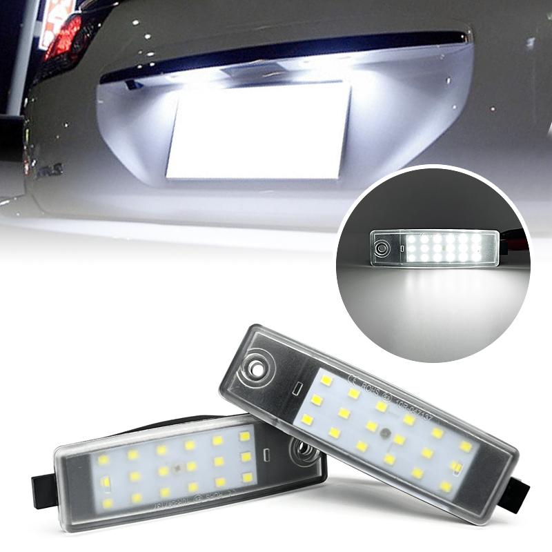 2Pcs White LED License Plate Light For Toyota Harrier Hiace Highlander Kluger Land Cruiser RAV4 Lexus RX300 Number Plate Lamp License Plate Lights 2