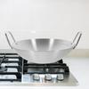 Hemoton 10.22 Inch Double Handle Wok Stainless Steel Wok Fry Pan Large Capacity Saute Pan Round Bottom Wok Multipurpose Stewpot Skillet Works for Gas