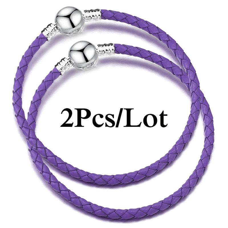 2 szt./partia Specjalna Oferta Skórzane Bransoletki Łańcuszkowe Pasują do Ręcznie Robionych Koralików Bransoletki z Charmsami Dla Par Pulsera Biżuteria Dla Kobiet Mężczyzn Hurtownia