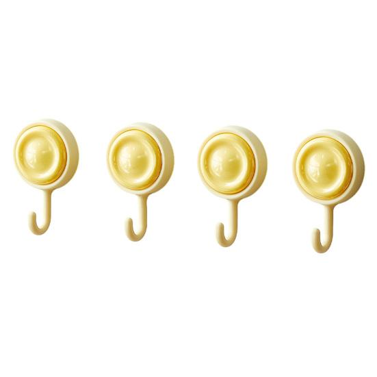 4PCS Sticky Hook with 360° Rotation Design Hook Strong Adhesive Stable Base Wall Hook for Towels Clothes Kitchen Utensils