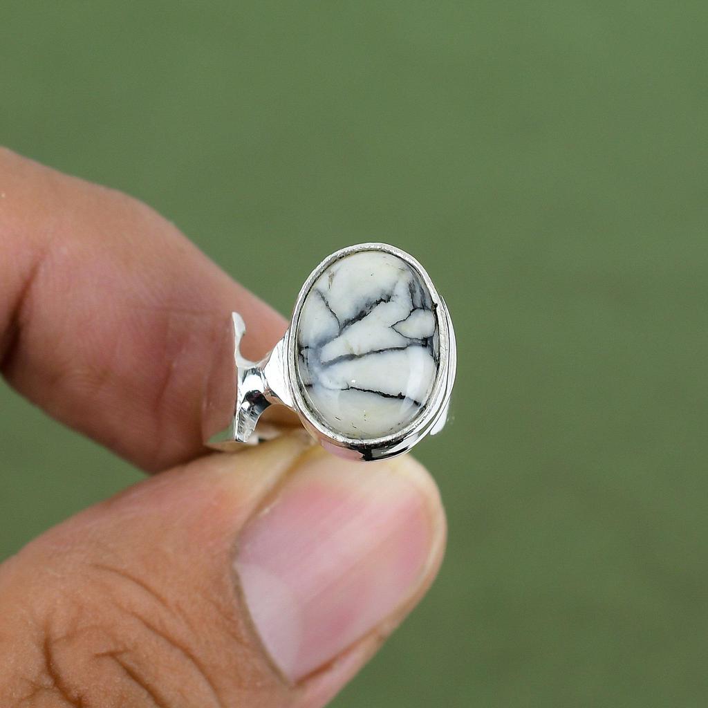 Pinolith Jasper Ring 925 Sterling Silver Ring Latest Design Jewelry Genuine Gemstone Ring Gift For Wife Handmade Ring Available In Ring Size