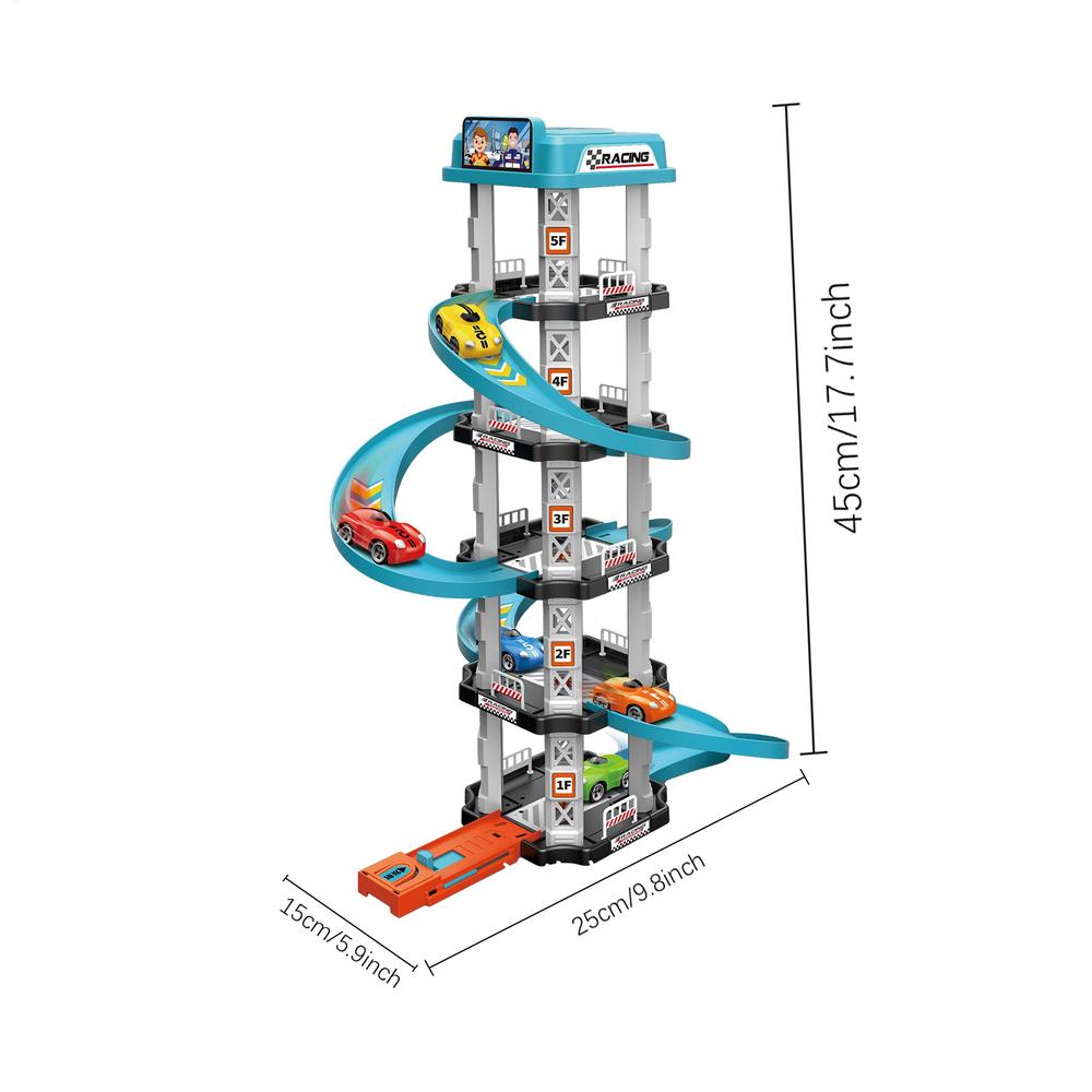 Rennschienenauto Spielzeug Kinder Garage Katapult Sportbahn Spiel Spielzeug Kinder Bauparkplatz Babyplatz Tankstelle DIY Kurvenreiche Straße