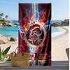 Asciugamano da Spiaggia Personalizzato Stampato Ajax Amsterdam Logo Calcio Supporto Nome Personalizzato Testo Asciugamano Assorbente Per Sport Viaggio Regalo Speciale