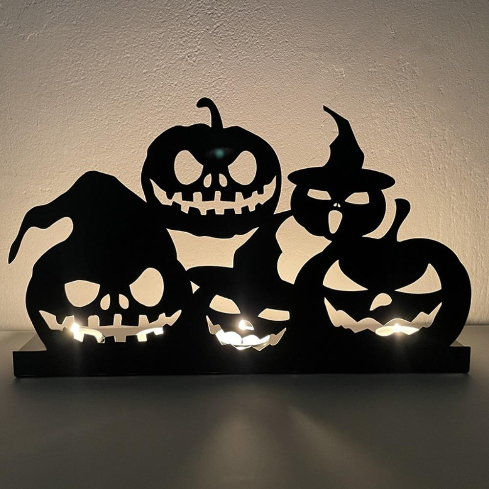 

Silhouette Projection Candlestick Metal Halloween Horror Candlestick Terrorist Party