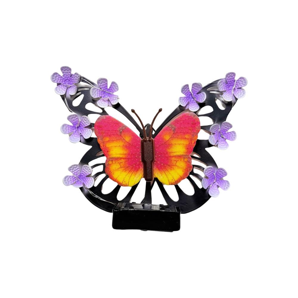 Butterfly Shape Solar Wall Light Waterproof Outdoor Use Outdoor Wall Decor Porch Lighting красный