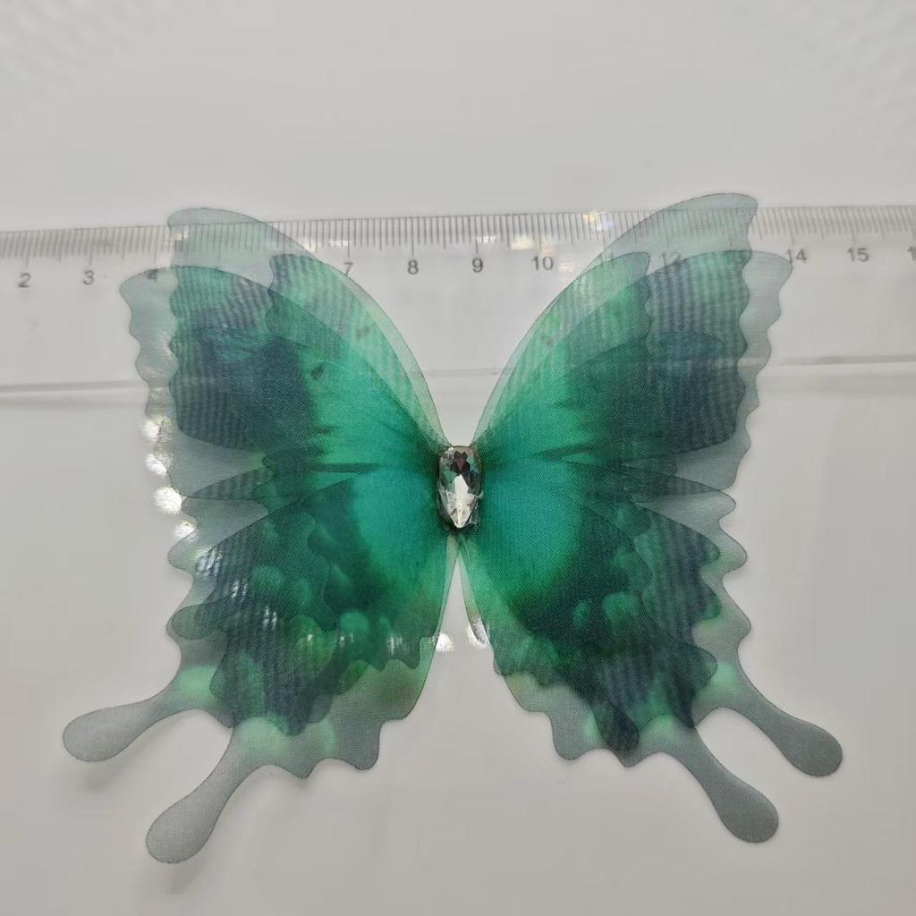 10CM 4-Layer Tulle Butterfly Hair Clip for Hats, Shoes & Clothing Accessories