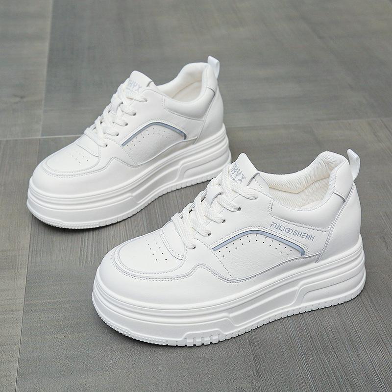 Popular Little White Shoes 2025 Spring and Autumn New Shoes Fashionable Versatile Thick Baseplate Shoes Casual Shoes Muffin Sports Shoes Women