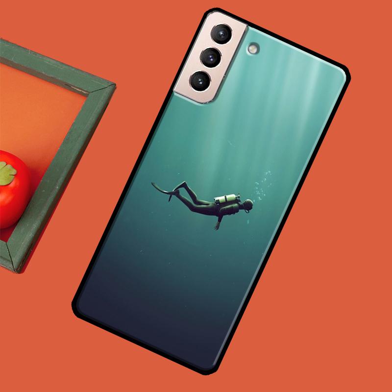 Scuba Diver Diving Phone Case For Samsung Galaxy S23 S20 FE S21 Ultra Note 10 S9 S10 Plus Note 20 S22 Ultra Cover