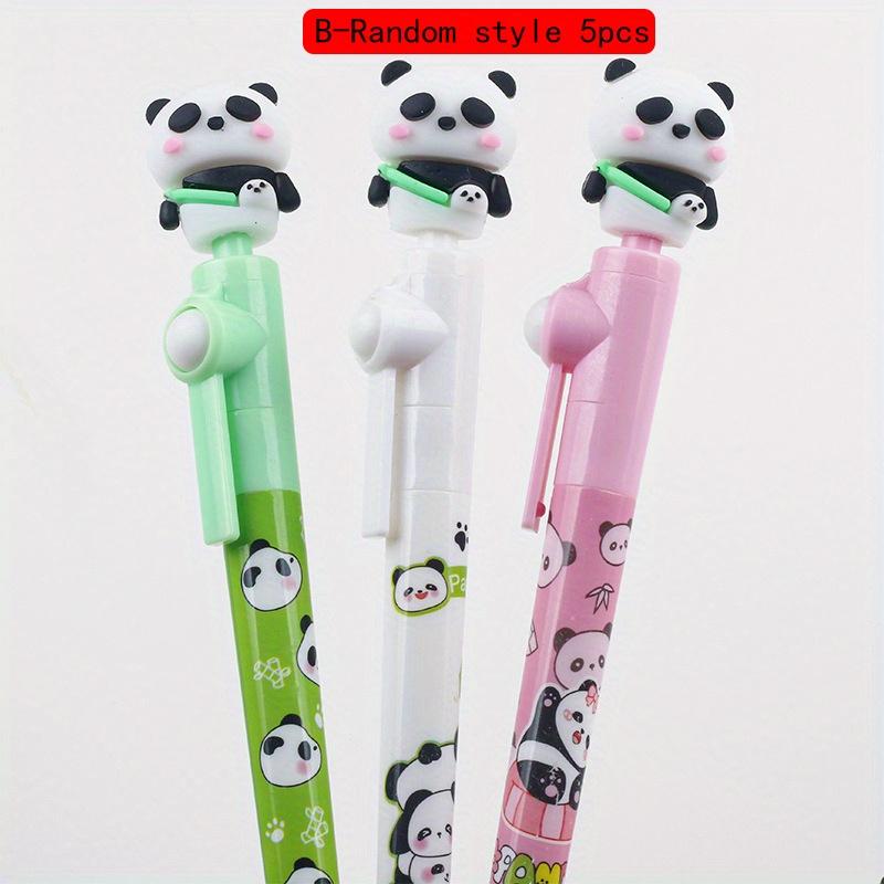 

Возвращение в учебный сезон 5 шт. 0,38 мм симпатичная высококачественная черная вращающаяся ручка с изображением панды нейтральная ручка креативная ручка для подписи ученика B-Random style 5pcs