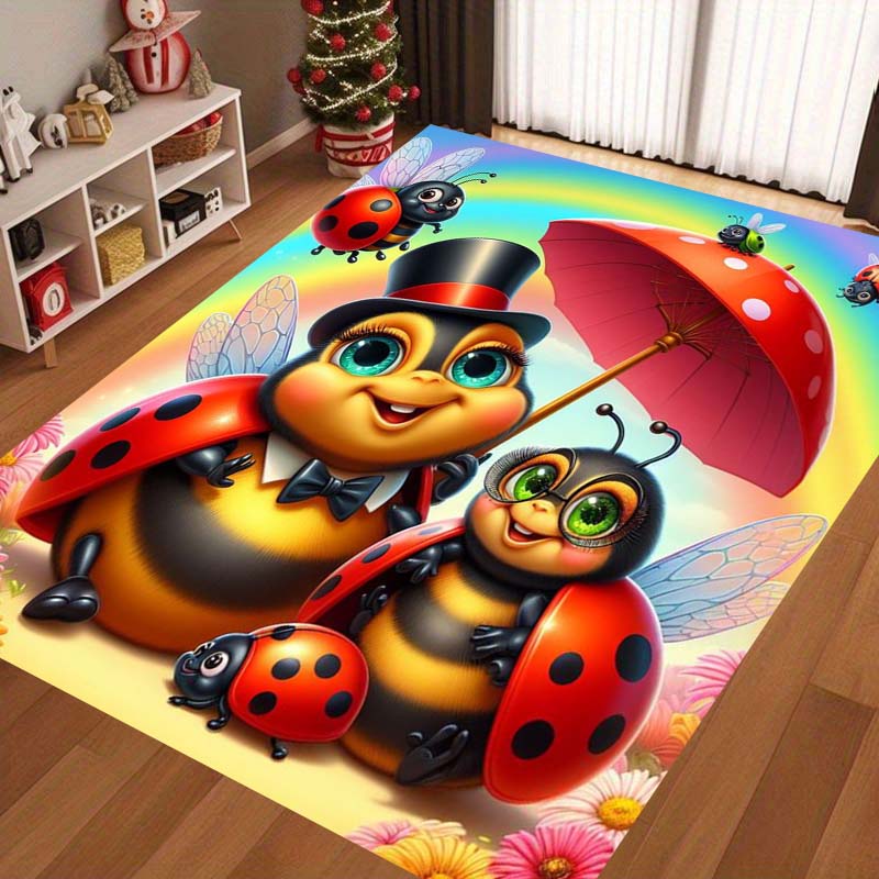 

Ladybug Patterned Rugs in Various Sizes Are Suitable for Decorating Living Rooms, Bedrooms, Tables, Chairs, Sofas, Etc. 60x90cm
