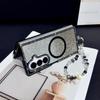 Fashion Glitter Inlaid Diamond Magnetic Phone Case For Samsung Galaxy Z Fold 7 6 5 4 3 Crystal lanyard Shockproof Slim Cover