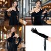 Stylish Long Gloves Elbow Length Gloves Women Evening Gloves with Ribbon For Wedding Evening Parties Dancing Party