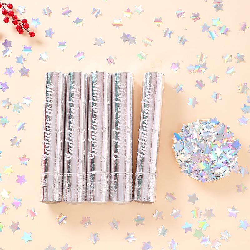Star Sequin Confetti Popper: Hand-Twist Spray for Engagements, Birthdays & Parties