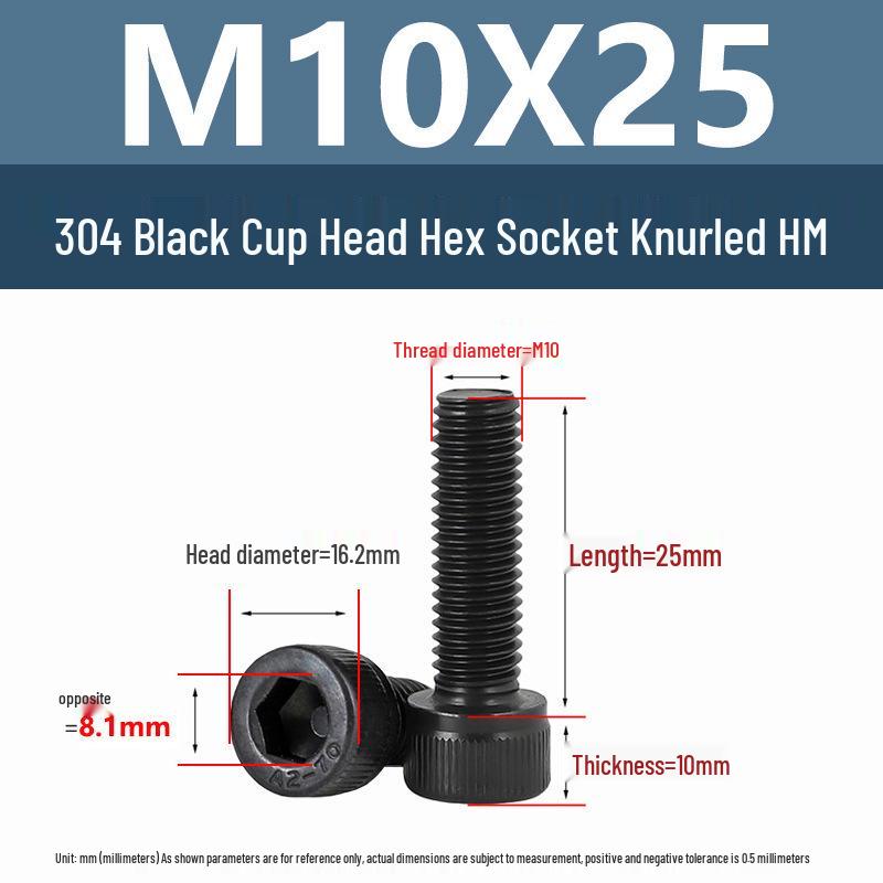 Yigu 304 Stainless Steel Hex Socket Cylindrical Head Screws: M2-M5 Bolts, M6-M12 Screws